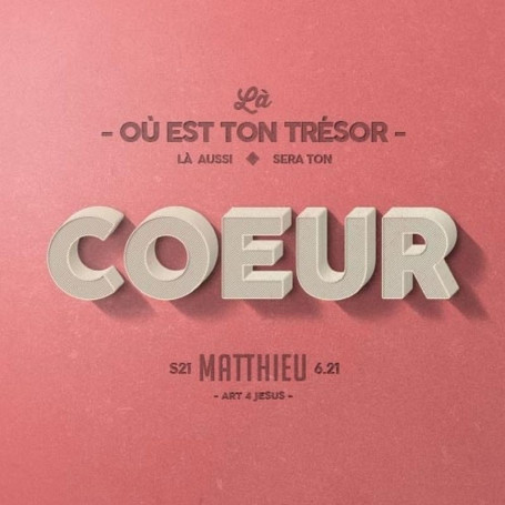 Tableau Alu Coeur – Matthieu 6.21 – 20x20 cm