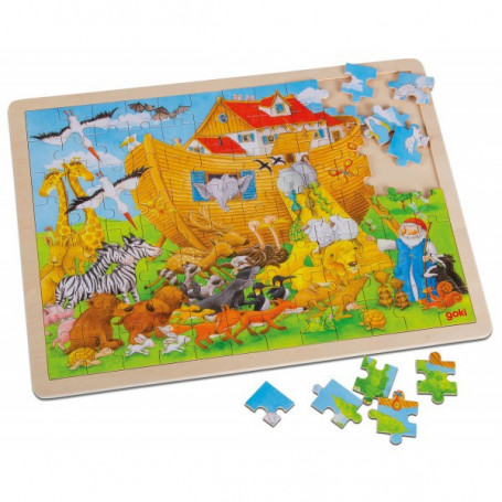 Puzzle en bois arche de Noé 96 pièces 40x30cm - 71171