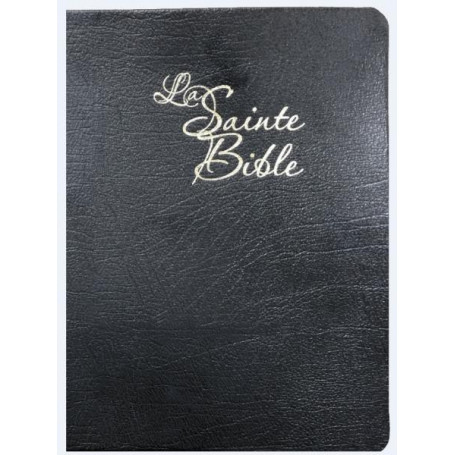 Bible Segond 1910 gros caractères cuir noir onglets tranche or