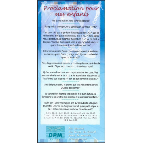Carte de proclamation Proclamation pour mes enfants