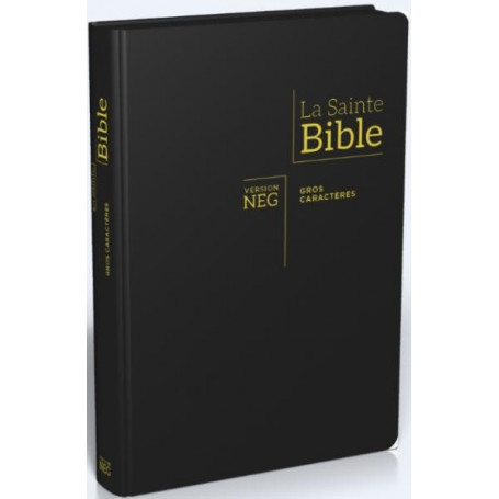 Bible NEG Gros Caractère Fibrocuir noir onglet zip  - G11890