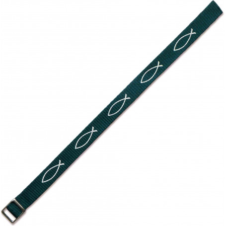 Bracelet Ichthus tissé vert - 753203 - Uljo