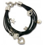 Bracelet 7 lanières cuir et 7 pendentifs - 75245 - Uljo