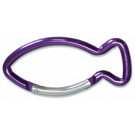 Porte-clés mousqueton Ichthus rigide violet – 729718 - Uljo