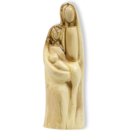 Figurine Sainte famille en bois d'olivier 16 cm - 72632