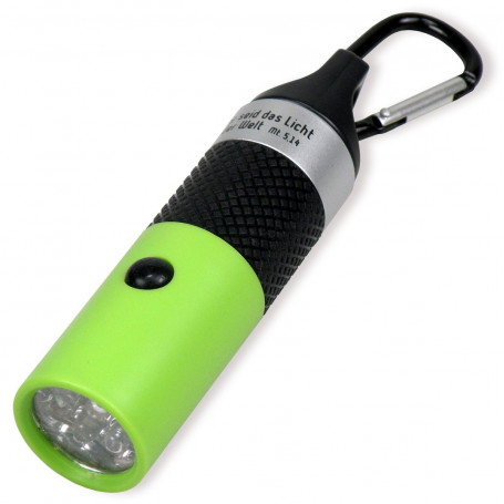 Lampe de poche LED porte-clés vert – 71556 - Uljo