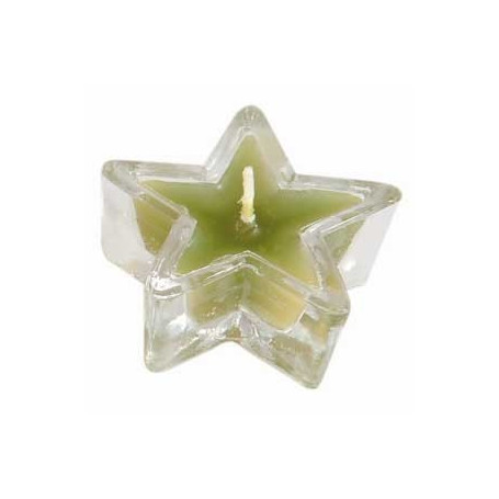 Bougeoir étoile en verre 5 cm vert – 721103 - Uljo