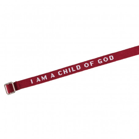 Bracelet I am a child of God tissé rouge - 1114 - Praisent