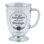 Mug en verre My cup overflows with your blessings - Ps 23.5