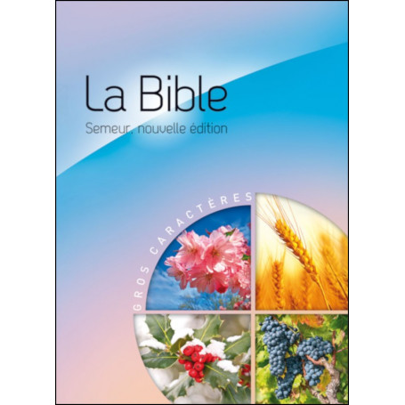 Bible Semeur gros caractères rigide bleue et rose illustrée