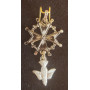 Pendentif Croix Huguenote plaqué Or - 3,5 cm - md16