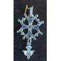 Croix Huguenote design en argent - 3,5 cm