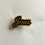 Pin's Jésus en doré sur fond noir (émaillé) 1,5 x 1 CM