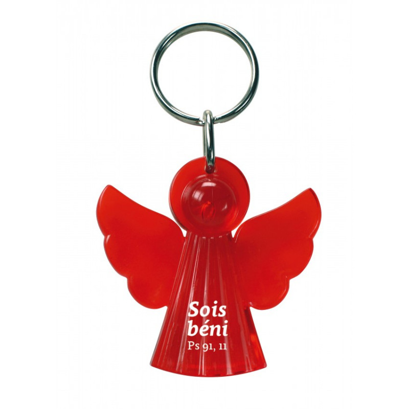 Porte-clés Ange Sois béni rouge - 729201- Uljo