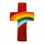 Mini croix Arc-en-ciel en stéatite rouge 2,5x4cm - 724801