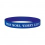Bracelet bleu en silicone Pray More Worry Less - 1183 - Praisent