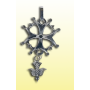 Pendentif Croix Huguenote en argent  - 3 cm - md19
