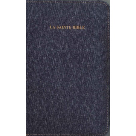 Bible Segond 1910 - Couverture en Jeans - tranche or - Onglets - Fermeture éclair
