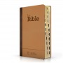Bible Segond 21 compacte duo cuir praliné-chocolat tranche or onglets - Premium Style