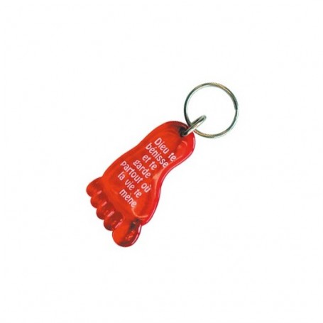 Porte-clés Pied - Dieu te bénisse Rouge - 729651