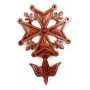 Croix huguenote en bois 16 x 25 cm