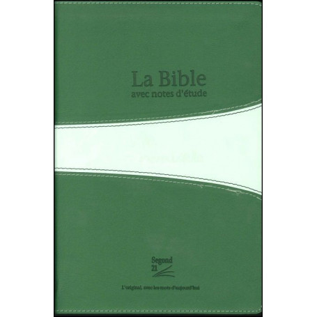 Bible Seg,21 Vie Nouvelle notes d'étude souple PU duo vert t.arg