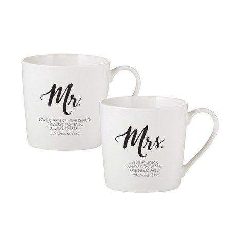 Set de 2 mugs - Mr & Mrs - Love is patient