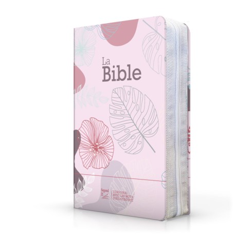 Bible Segond 21 souple rose bonbon avec fermeture éclair - Premium Style