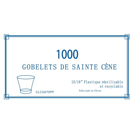 Sainte Cène 1000 gobelets plastique Dimension 15x16’’ en polypropylène - CLCG070PP