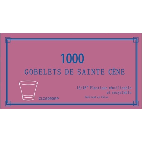 Sainte Cène 1000 gobelets plastique rouge Dimension 15x16’’ en polypropylène - CLCG090PP