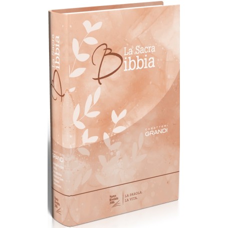 Bible Italien gros caractères couverture matelassée toilée beige – Nueva Riveduta 2006