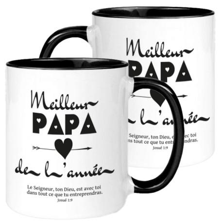 Mug bicolore Meilleur Papa - Josué 1.9 - MUBI0255 - 1 pièce