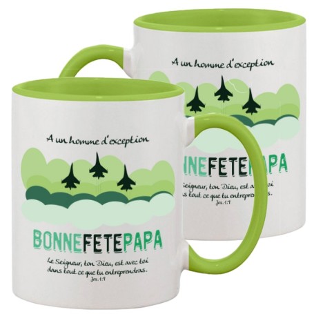 Mug bicolore Bonne Fête Papa - Josué 1.9 - MUBI0236 - 1 pièce