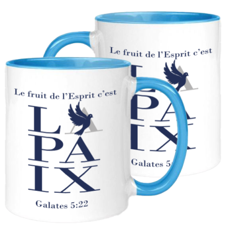 Mug bicolore Fruit de l'Esprit La Paix - Galates 5.22 - MUBI0217 - 1 pièce