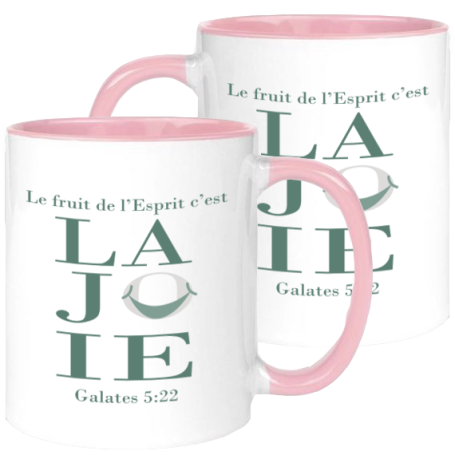 Mug bicolore Fruit de l'Esprit La Joie - Galates 5.22 - MUBI0220 - 1 pièce