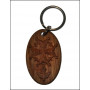 Porte-clés Croix Huguenote en bois - 6 cm