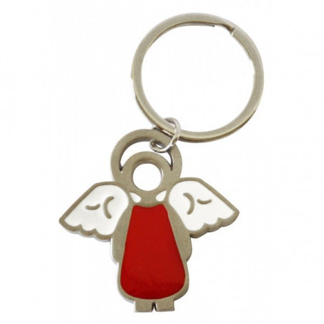 Porte-clés Ange en métal rouge – 72926